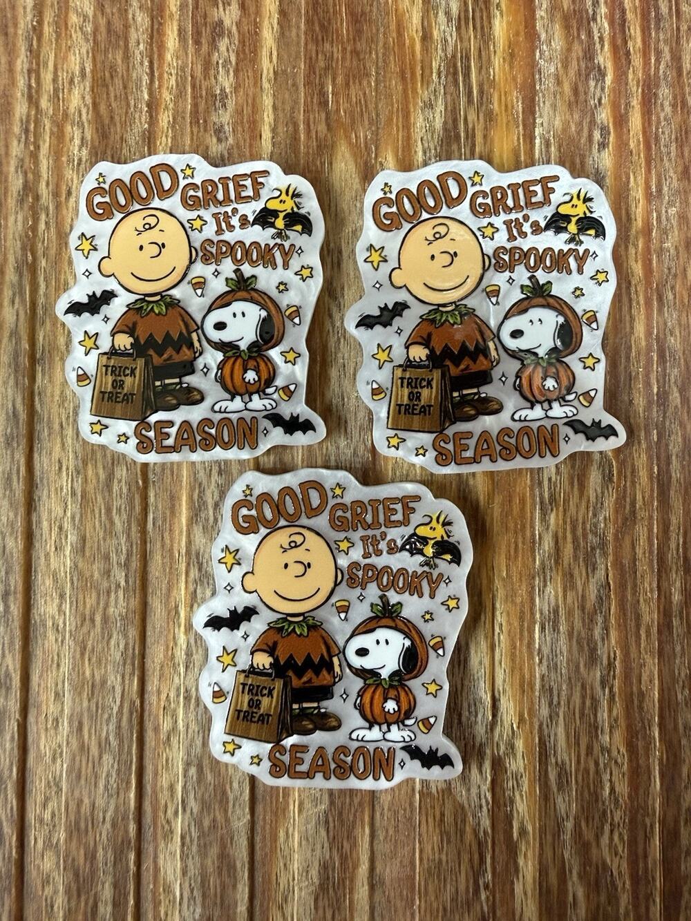 3 Pc Halloween Snoopy Acrylic Flatbacks